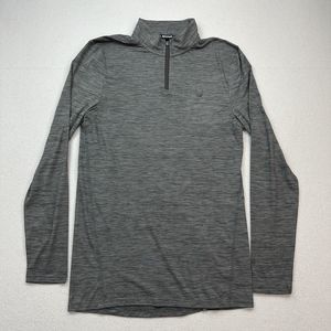Spyder Active Sweater Mens Large Gray 1/4 Zip Long Sleeve Performance Pullover
